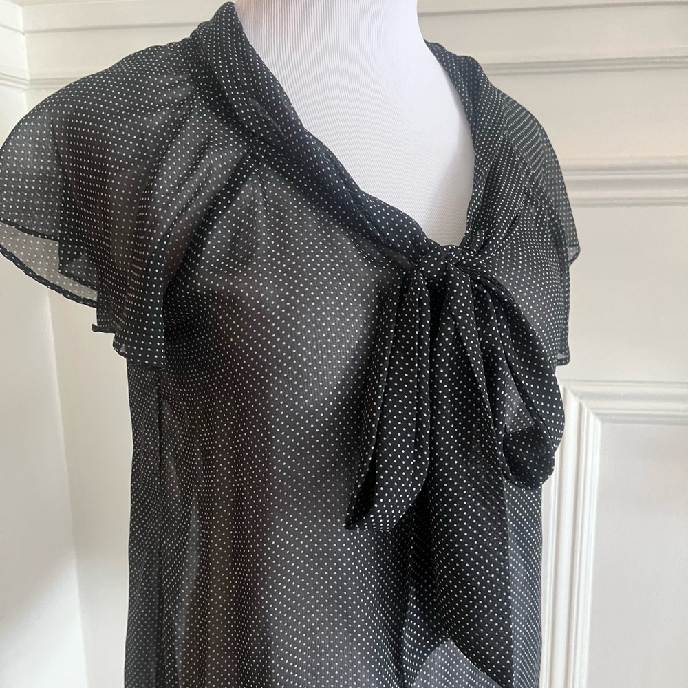 Elegant Black Polka Dot Women's Top